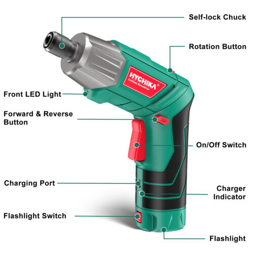 HYCHIKA 3.6V Cordless Drill Electric Screwdriver Set 6Nm Wireless Power Driver - Picture 2 of 7