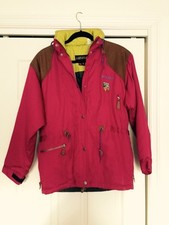 Vintage Nevica Ski/ Winter Insulated Jacket W/ Leather Trim Sz 8