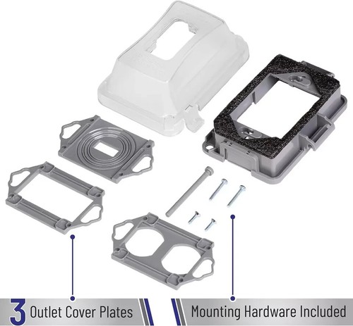 Bates Weatherproof 1-Gang Outdoor Outlet Cover Plug Receptacle Cover - Picture 2 of 9