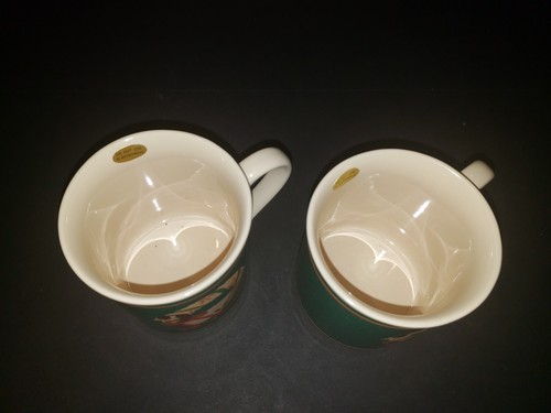 Vtg Hallmark Country Christmas Mug Goose Holly Set of 2 1986 w/ Boxes Cards - Picture 5 of 8