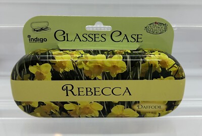 Neues Damen Narzissen Brillenetui & persönlicher Name ''Rebecca'' (nicht personalisierbar)