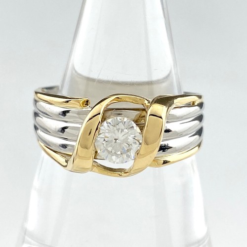 diamond design ring Platinum K18 Yellow Gold Ring Ring Pt900 YG diamond Women