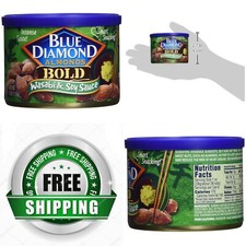 Almonds Bold Wasabi Soy Nuts 6 Ounce Oz Can 3 Pack -Blue Diamond Intense Taste
