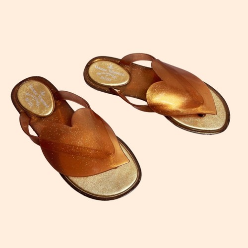 NWT Vivienne Westwood x Melissa Gold Heart Sandals | eBay
