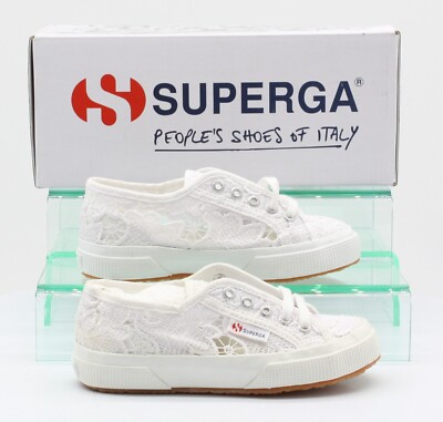 SUPERGA WHITE LACE BAMBINO SNEAKERS CHILDRENS