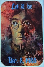 Original Vintage John Lennon Dec 8, 1980 Let It Be The Beatles Iron On Transfer
