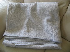 Cottage White Grey Blue Stripe Quilt Cotton King Queen Bedspread Coverlet