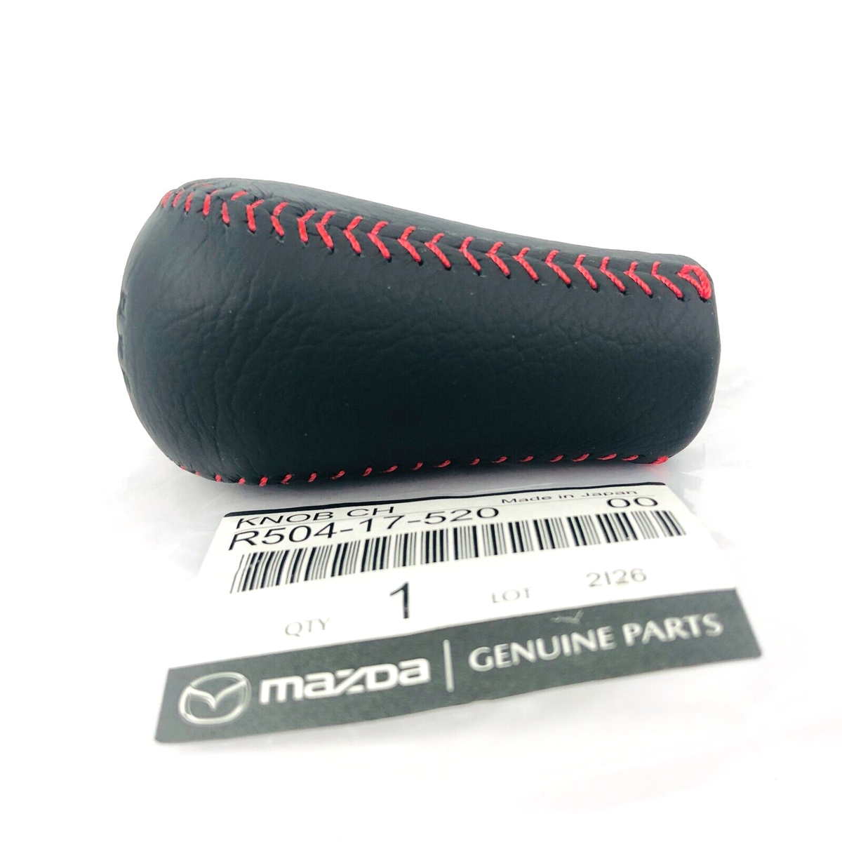 RT-189436  MAZDA Genuine Black Red Stitch Leather Shift Knob RX-7 FD3S R504