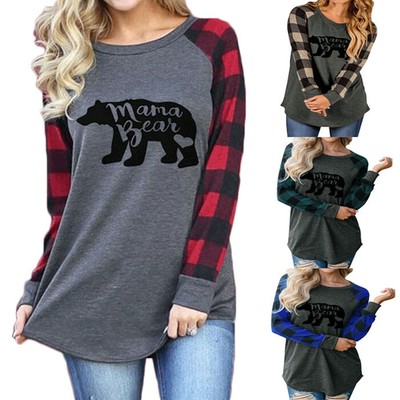 plaid sleeve raglan shirt