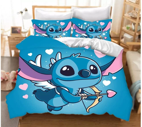 Cute Stitch Kinder Bettwäsche Set 2/3-teilig Quilt Bettbezug Schlafsaal Single Double King/Groß - Bild 21 von 22