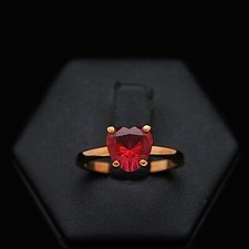 DODO ANELLO CUORE 100% AMORE ORO ROSA 9K  RUBINO SINTETICO CT 2.35 LISTINO 390 €