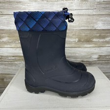 Kamik Rainy Boots Kids Size 1 Waterproof Mid Calf Pull On Blue Rubber