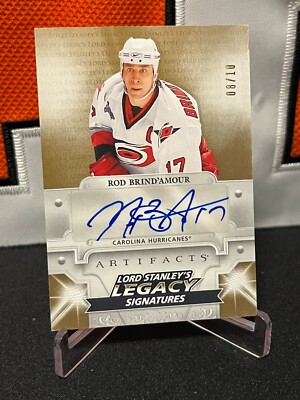 Rod Brind'Amour # Hurricanes # 2019-20 UD ARTIFACTS LEGACY SIGNATURES GOLD /10