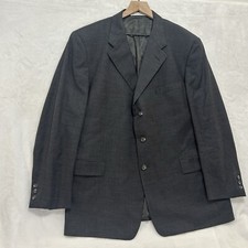 Hickey Freeman Men  s Wool Tweed Blazer 46R Charcoal Gray 3 Button Sport Coat