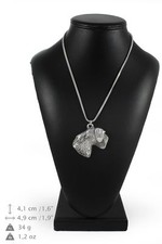 Cesky Terrier - silver plated necklace with a dog on silver chain, Art Dog USA