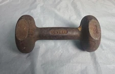 Vintage Develo 10 lb Bun Style Cast Iron Dumbell Exercise Weights