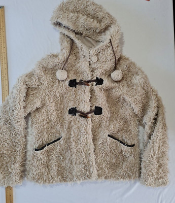 Damen Teddy Style Dufflecoat New Look Größe 14 Creme