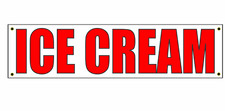 Red  white ICE CREAM Banner Sign 2x8