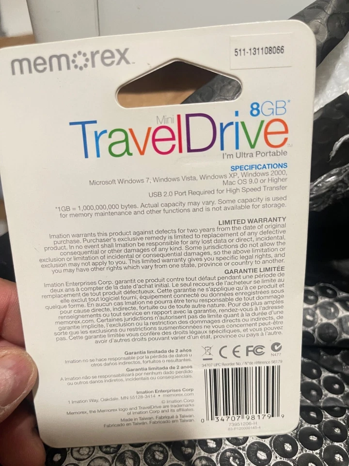 MEMOREX 8 GB Mini TRAVEL DRIVE 73951206-H USB 2.0 portable (U1) - Image 2 of 2