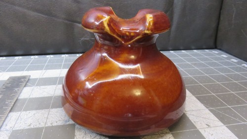 Vintage Brown Porcelain Electric Line Insulator 5" Wide - Picture 3 of 6
