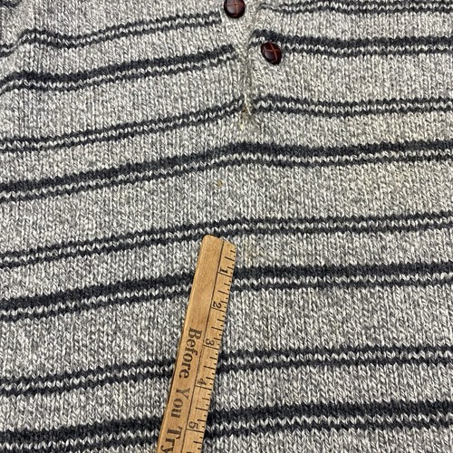 LL Bean Mens XXLT Henley Knit Sweater 100% Lambs Wool Gray - 第 8/9 張圖片
