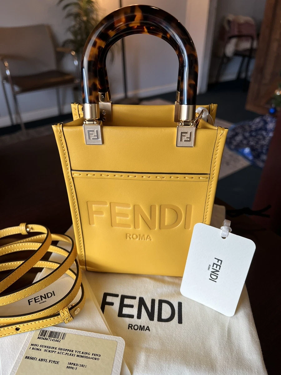 FENDI Mini Sunshine Shopper Yellow 8BS051ABVLF192E