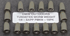 Tungsten Worm Weights-SAPPHIRE PUMPKIN-1/8 ounce 3.5g -15pk-Bullet Weights
