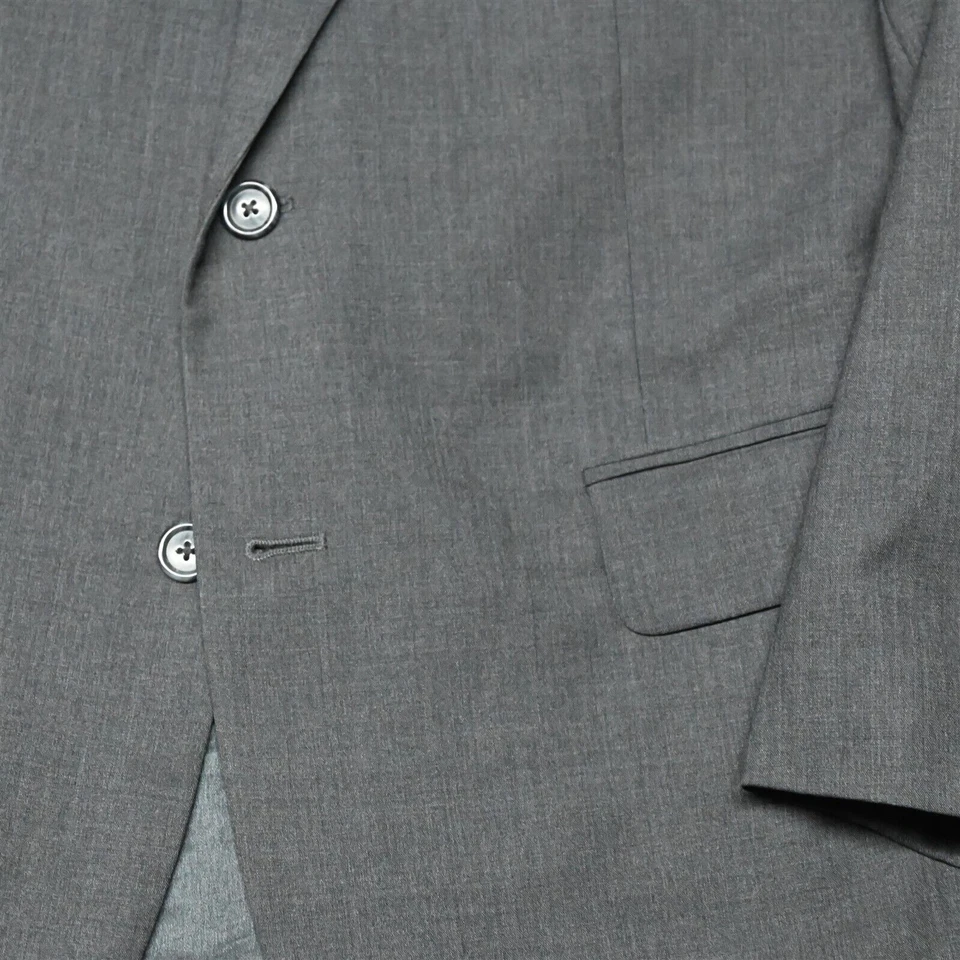 Jos A Bank 42R 32x30 Gris 100% Lana Hombre Abrigo Chaqueta Pantalones Traje Foto 3 de 4