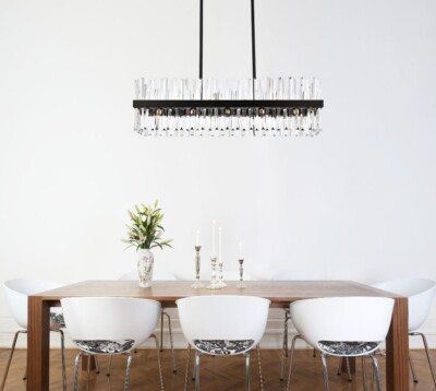 Modern Crystal Chandelier Black Foyer Kitchen Island Dining Room 24 Light 42''