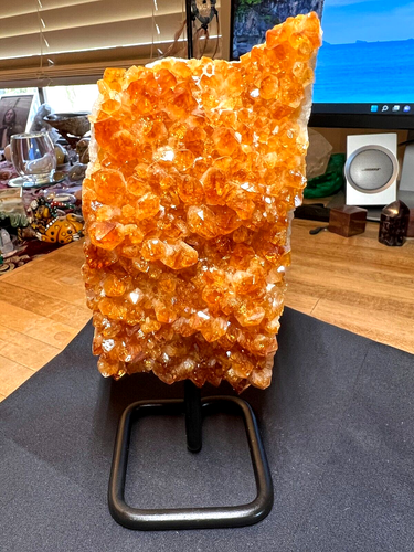 Citrine Crystal Gemstone Energizing Sunny Healer Geode With Stand Specimen 545 - Picture 6 of 12