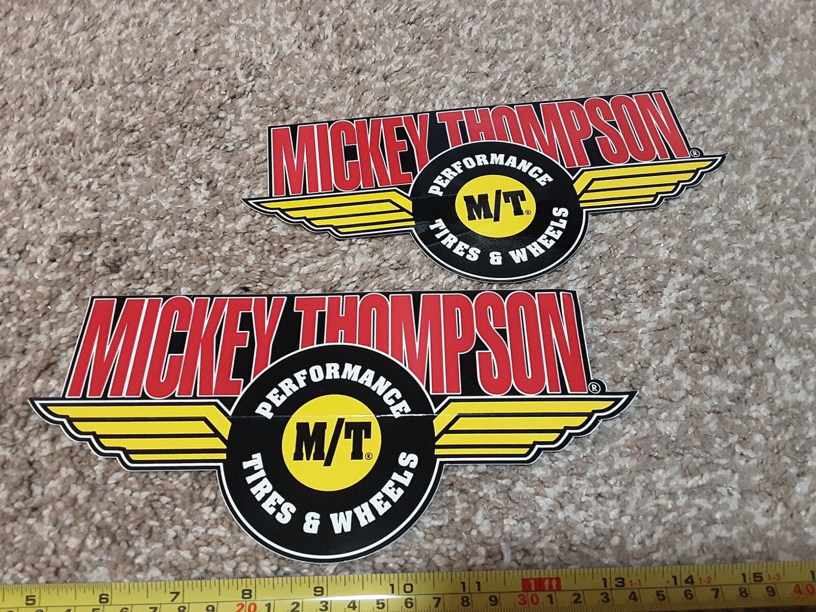 Lot of 2 Vintage Mickey Thompson Racing Tires Wheels Decals Stickers M