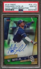 PSA 10 2019 TOPPS FINEST #FA-FTJ AUTO GREEN REFRACTOR FERNANDO TATIS JR. RC