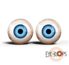 Bright Blue Glass Eyes - PIXEL FREE - Human Doll Realistic Taxidermy 2pc Set