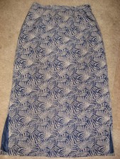 Womens Navy wTan Ferns TALBOTS Lined Full Length Skirt 8