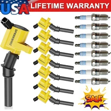 8 Ignition Coil DG508 and Iridium Spark Plug SP479 set for Ford F-150 4.6L 5.4L