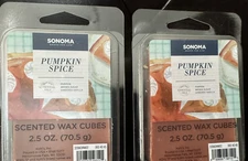 NEW Lot of 2 Pack SONOMA PUMPKIN SPICE Brwn Sugr Gngr Vanilla 6pc Scent Wax Melt