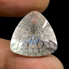 VVS 28.5 Cts Natural White Quartz Matt Finish Trillion Rare Custom Cut Gemstone
