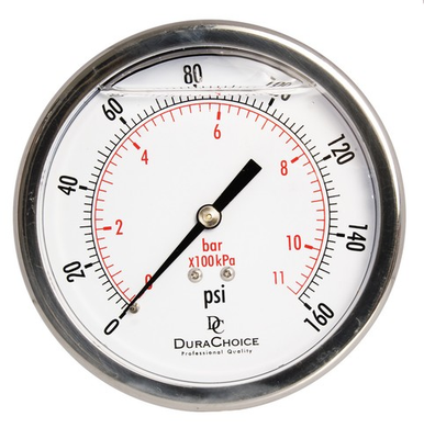 #ad 4quot; Oil Filled Pressure Gauge SS Case 1 4quot; NPT Center Back Mount 0 160PSI $39.57