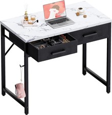 32 Inch Small Computer Desk W/ 2 Drawers Bedroom Study Writing Home Office Table