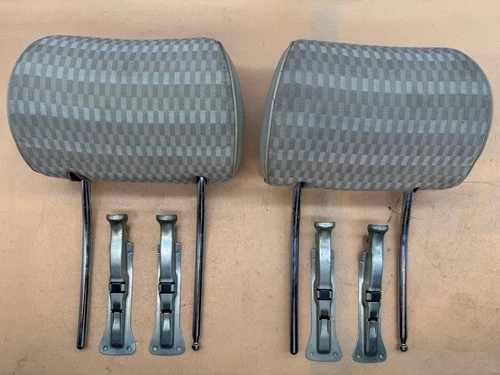 Mercedes-Benz 190 W201 W 201 Set of Rear Headrests Velour Grey Retainer S687