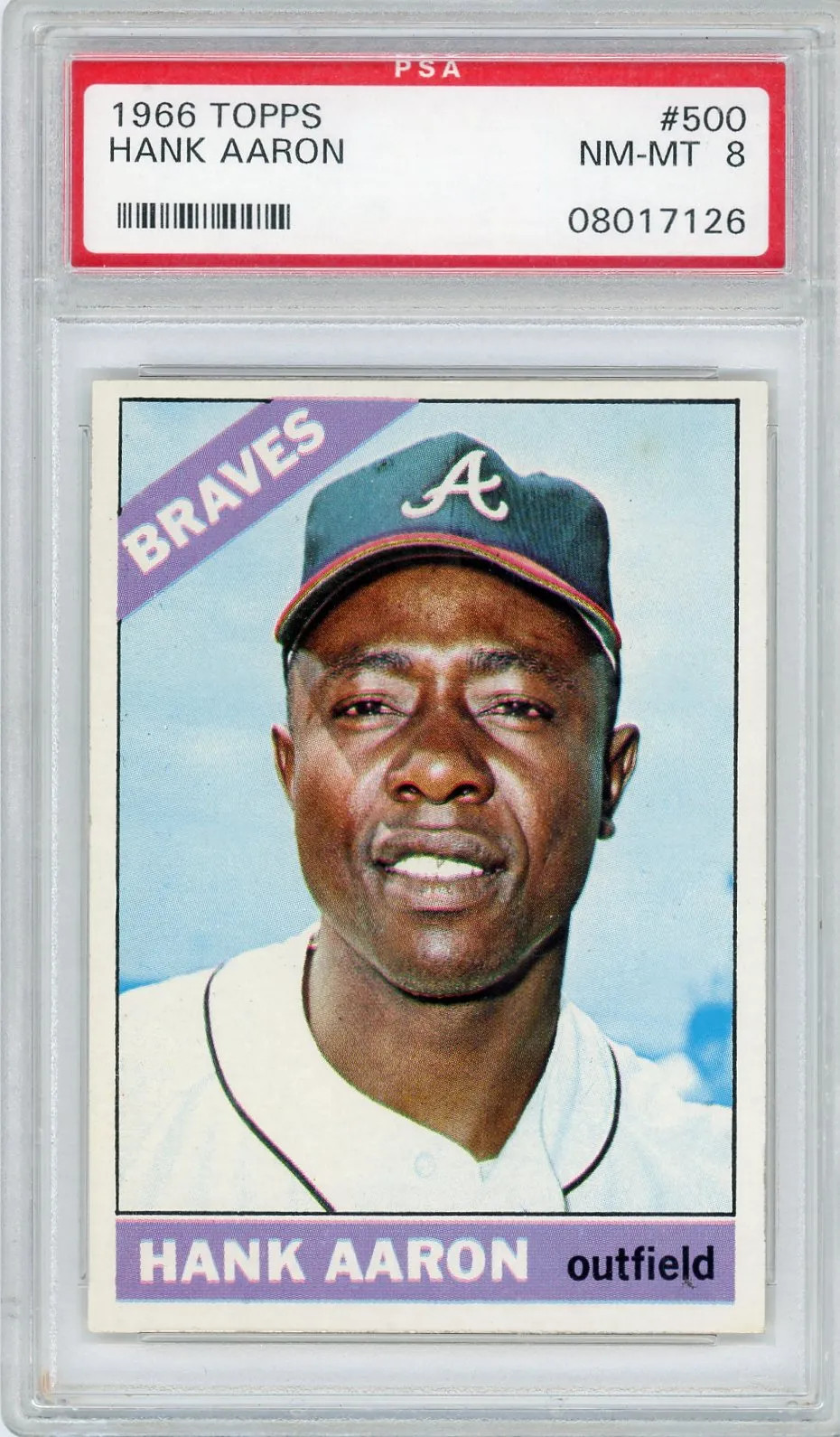 1966 Topps Hank Aaron #500 PSA 8