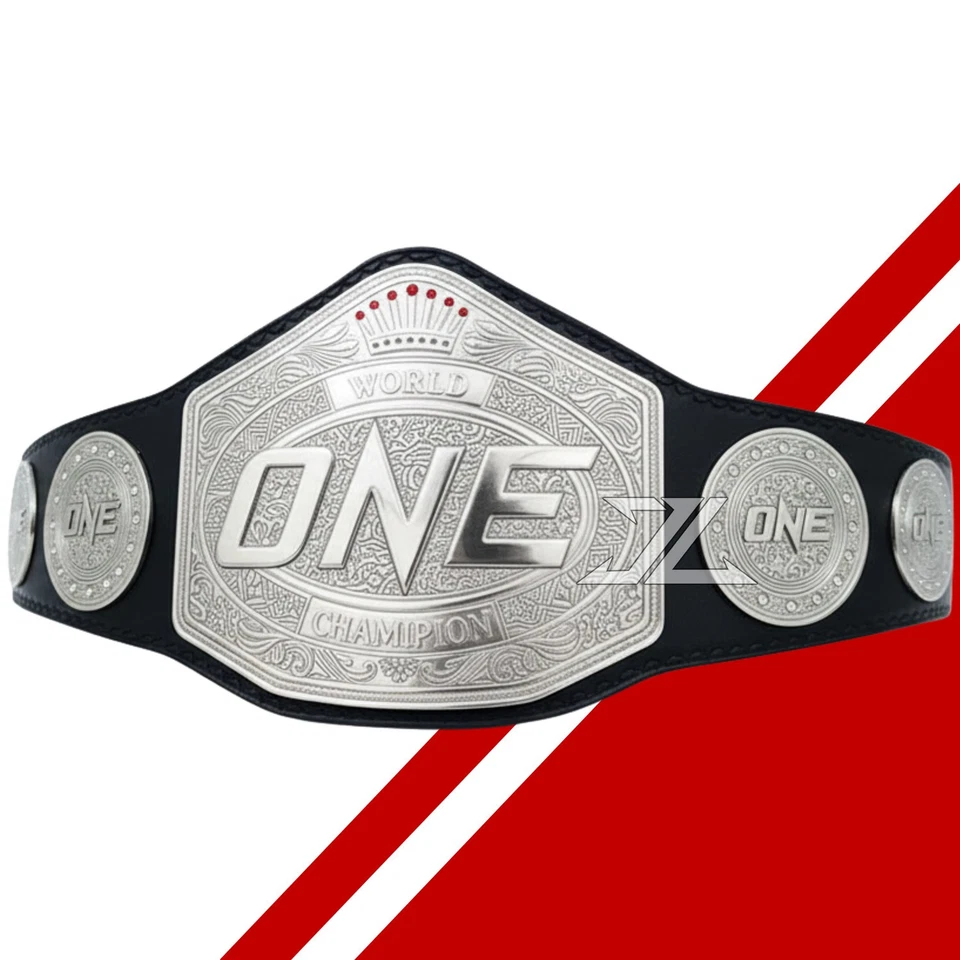 NUEVO UNO 2025 MMA Fighting World Heavywight Championship Cinturón Doble Plateado Foto 2 de 4