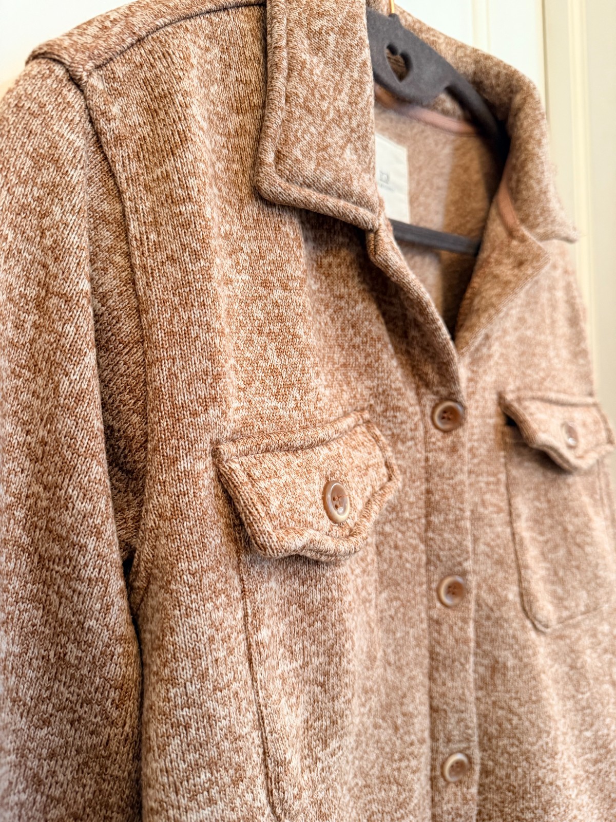 Thread & Supply Praline Button Front Shacket Jack… - image 4