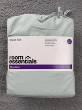 Room Essentials Microfiber Sheet Set Twin XL Mint Green Fitted Flat Pillowcase