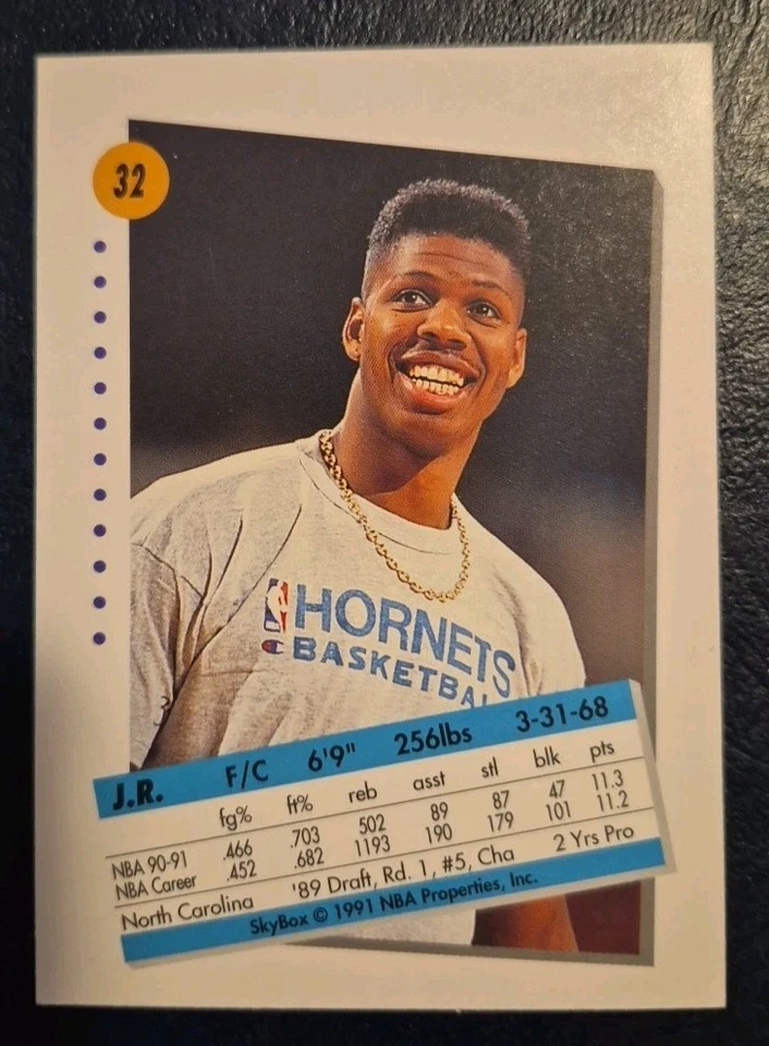 1991-92 Skybox - J.R. Reid #32 - Image 2 of 2