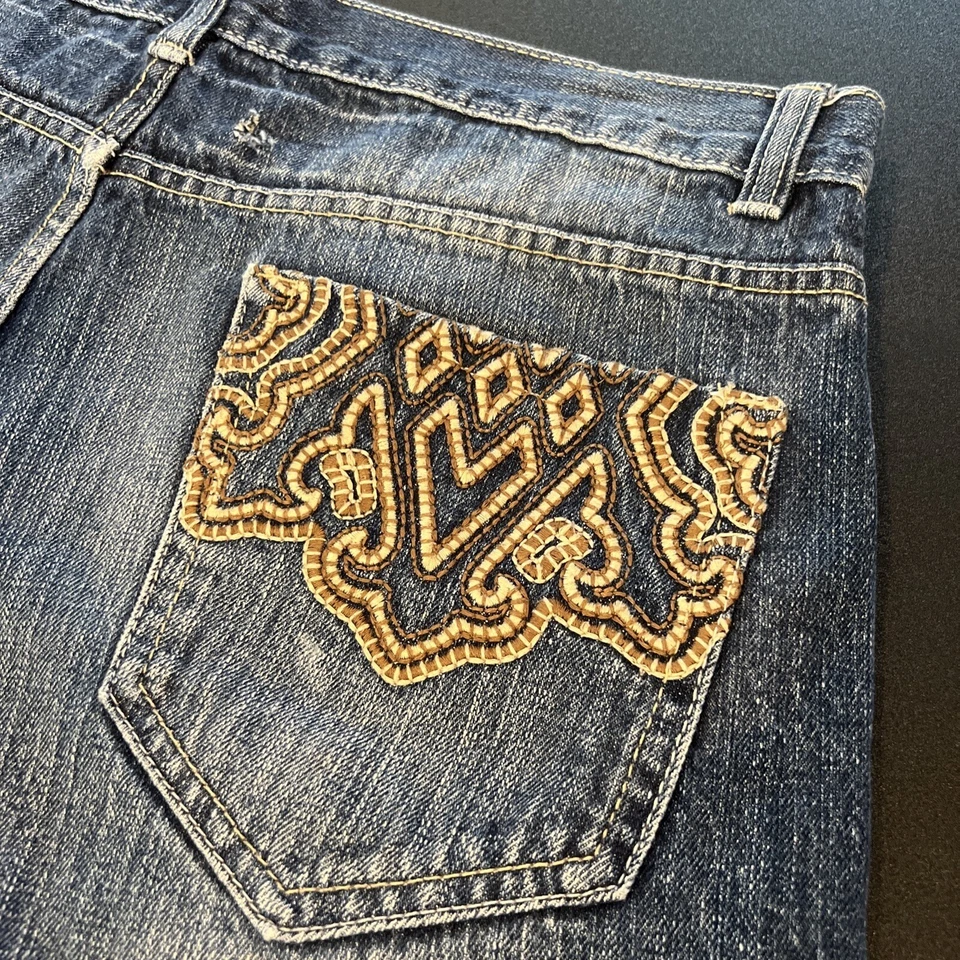 Pantalones Cortos de Denim Avirex Para Hombres 36 De Colección Y2K Bordados Sueltos Pantalones Cortos Aflicción Foto 4 de 4