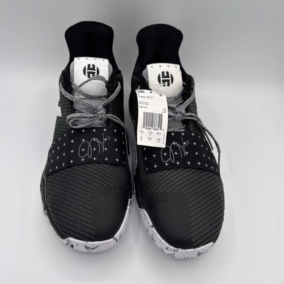 NWT Adidas Harden Vol. 3  Size 12 Black And White Shoes BB7723 - Image 3 of 4