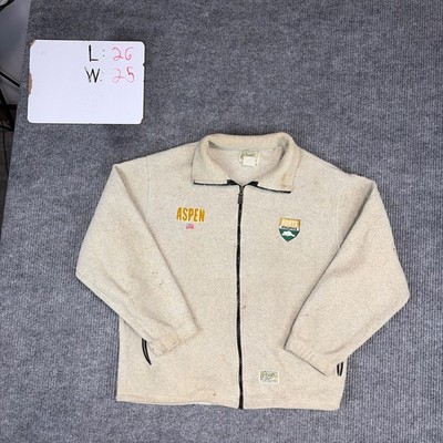 Roots Sporting Goods Aspen Fleece Full-Zip Jacket L-XL Cream Cream/Off-White