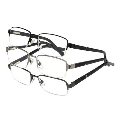 Design Optics by Foster Grant Lyden +2.00 Semi-Rimless Rectangular Reading Glass