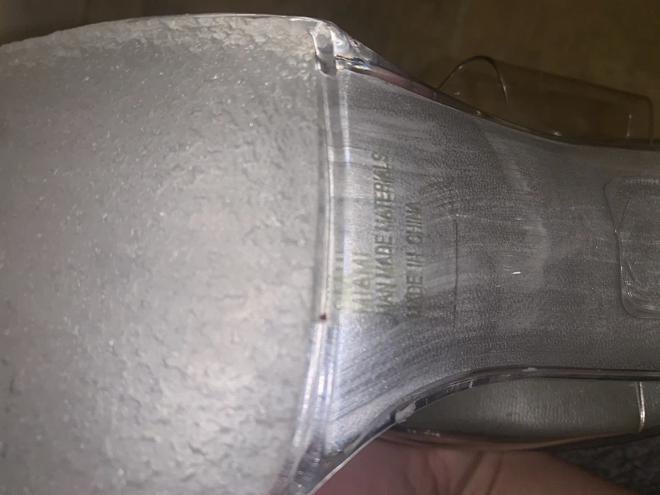 Sandalia De Colección Años 90 00 Y2K Dos Labios Transparente Metálica Gruesa Tacón Deslizable 9 Miami Foto 3 de 3